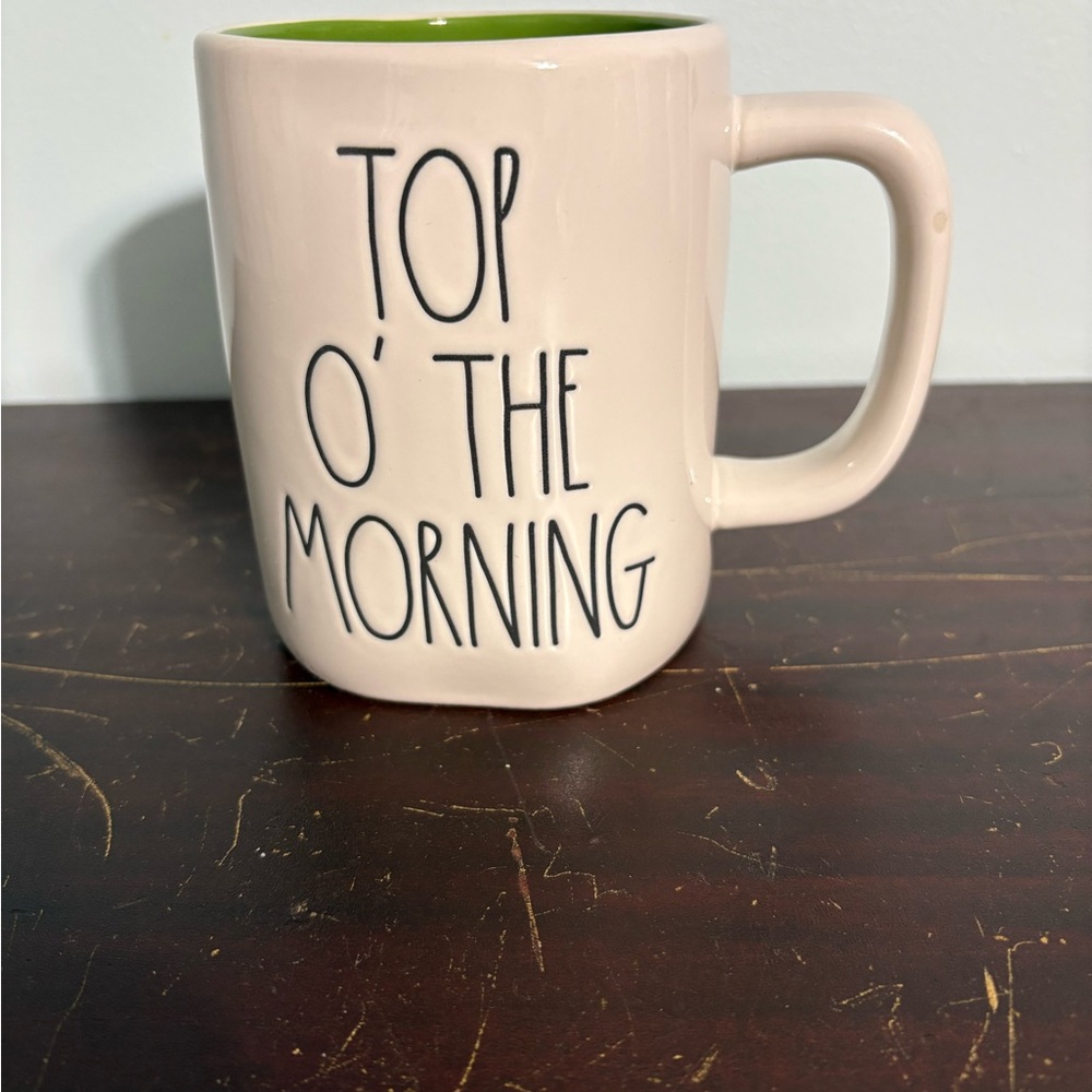 St Patrick’s Day Rae Dunn Cream Mug with Green Interior NWT